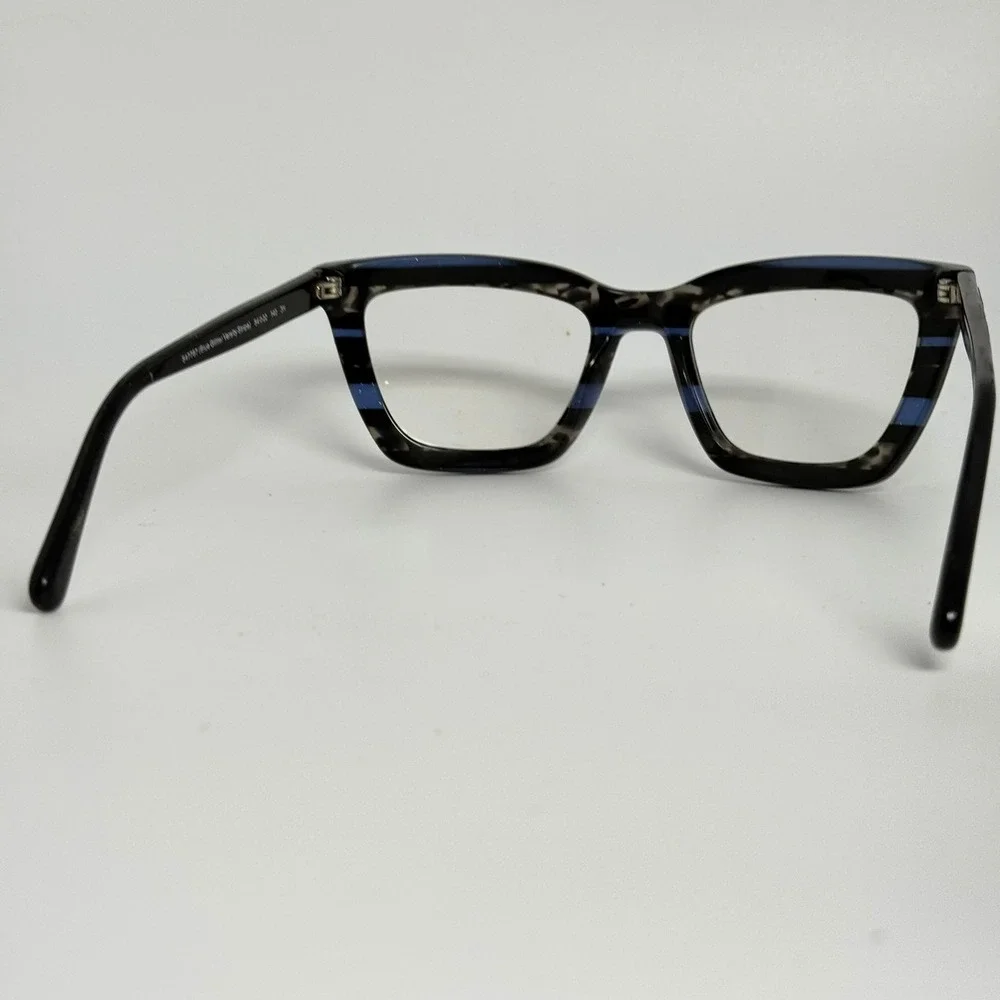 Coach HC 8203 L1630 Blue Glitter Varsity Stripe Cat Eye Eyeglass Frame 54-22-140